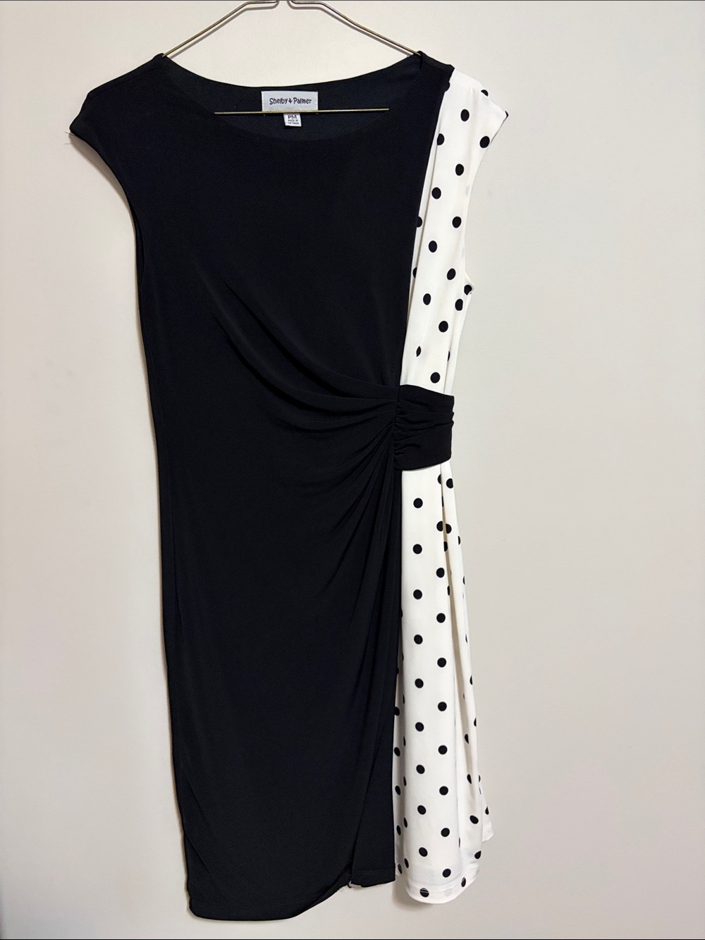 Shelby & Palmer Black Dress with White Polka Dot Panel